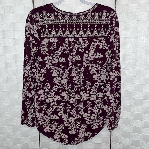 Lucky Brand Boho Mixed Peasant Top Women’s Size Small - Picture 4 of 12